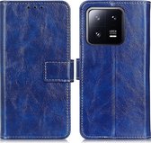 Mobigear Telefoonhoesje geschikt voor Xiaomi 13 Hoesje | Mobigear Basic Bookcase Portemonnee | Pasjeshouder voor 3 Pasjes | Telefoonhoesje voor Pinpas / OV Kaart / Rijbewijs - Blauw