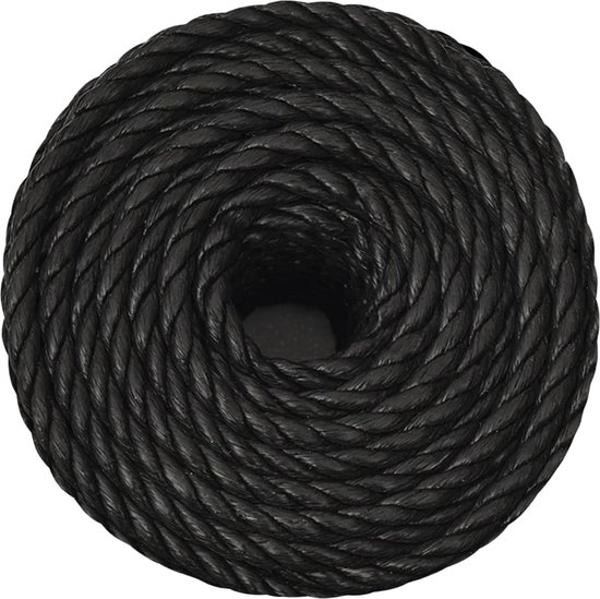 JUDYY Werktouw zwart 8 mm 100 m van polyester, touw, werktouw, statisch werkkabel-152819
