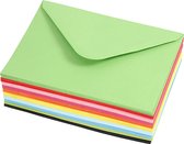 Gekleurde Enveloppen, afmeting envelop 11,5x16 cm, 80 gr, diverse kleuren, 10x10 stuk/ 1 doos