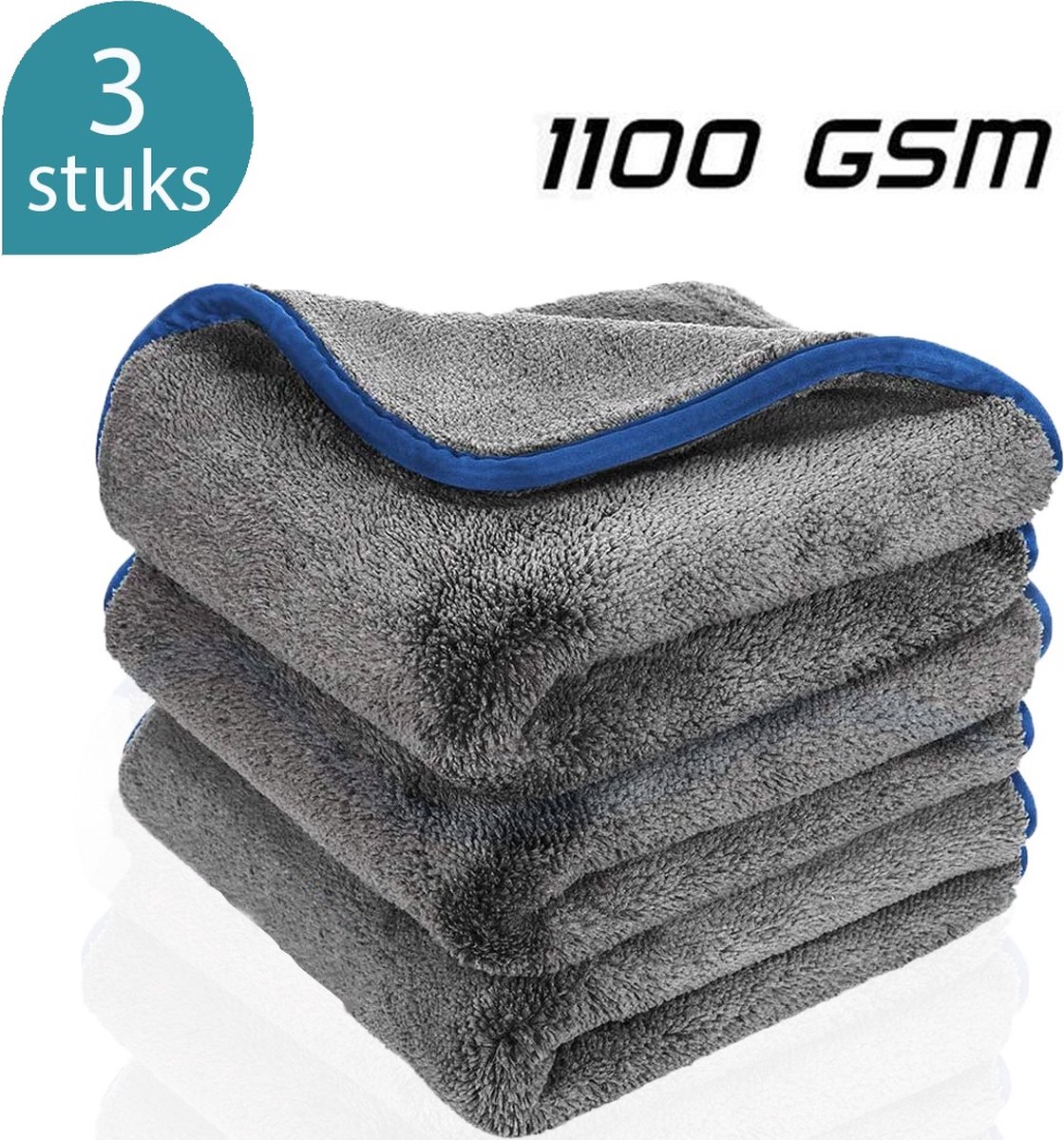 Chiffons en microfibre ForDig 1100 GSM (3 pièces) - Anti-rayures - Super  absorbant 