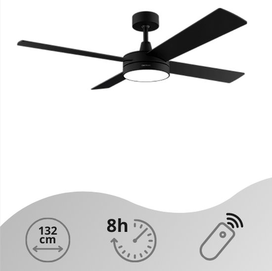 Beacon plafondventilator met lichtarray zwart 137 cm stil