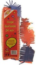 Crepeguirlande brandvertragend rood/geel/blauw 24m