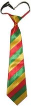 Vrolijke stropdas gestreept  rood/geel/groen 40 cm - Carnaval/themafeest verkleed accessoire voor volwassenen
