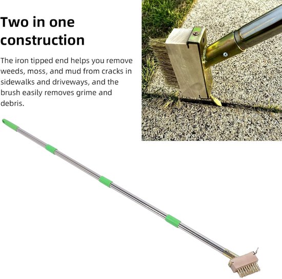 Handmatige onkruidverwijderaar met telescopische stelen - Effectieve metalen schraper voor terras, trottoir en dakoppervlakken van Merkloos	 — afbeelding 4