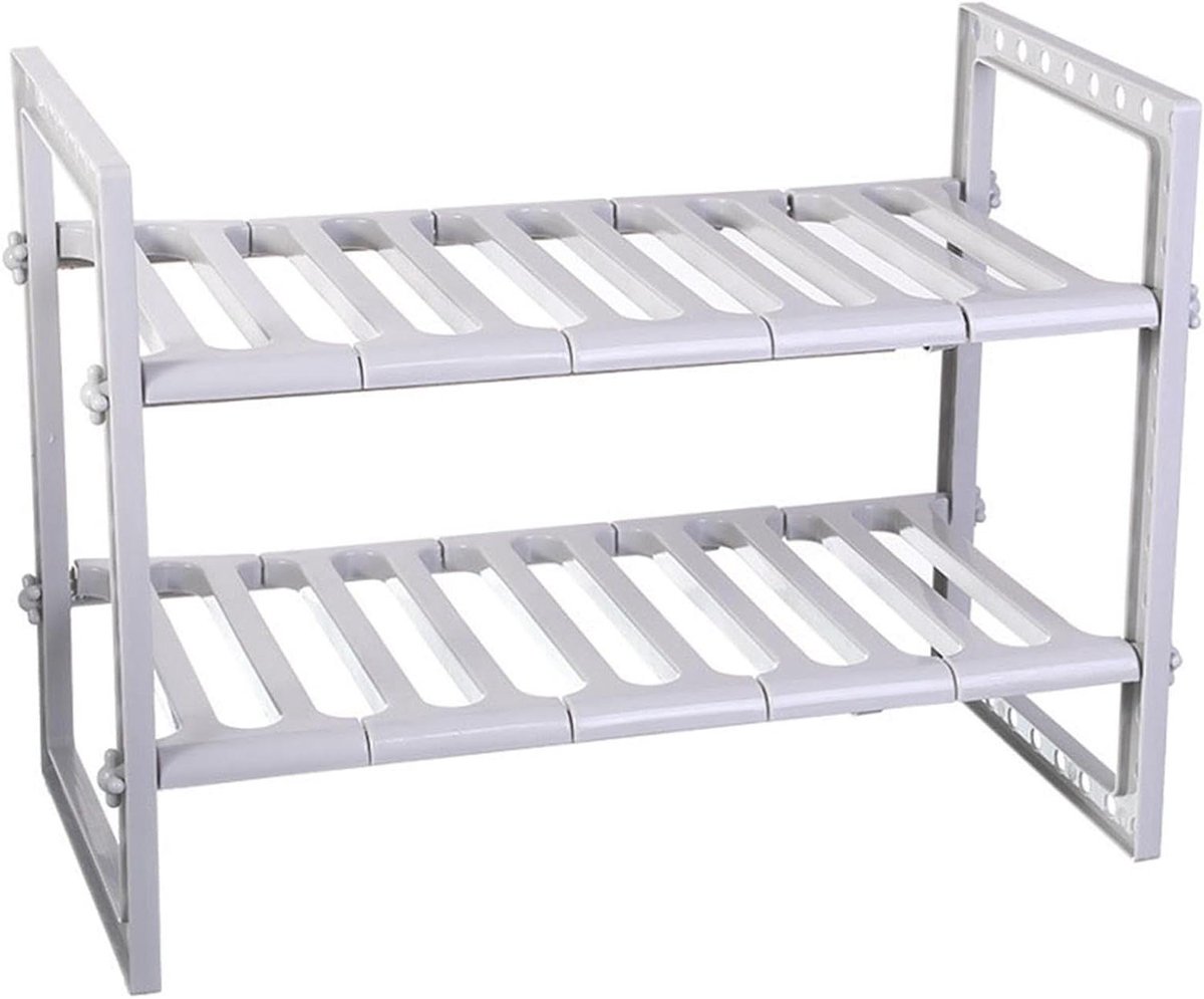 Ondergootsteen Organizer - Opbergrek Kast - Ruimte Organiseren - Intrekbaar Dubbellaags - 39 x 27 x 7 cm - Zwart