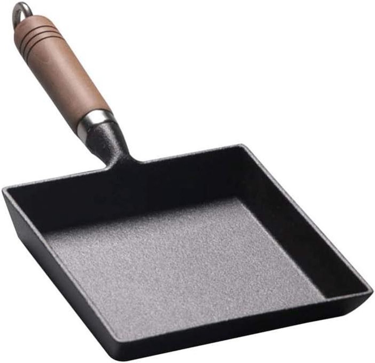 Mini Koekenpan Omelet Pan Rechthoekig Ontbijt Maken Verdikte Bodem 1 kg Zwart