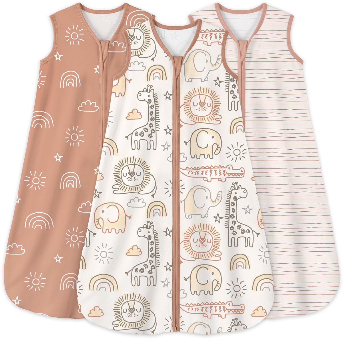 SnelShoppen - Yoofoss Baby Slaapzak 0,5 TOG - 3 Pack Zomer Slaapzakken voor Baby's 6-12 Maanden - 100% Biologisch Katoen - Ideaal voor Nieuweborns en