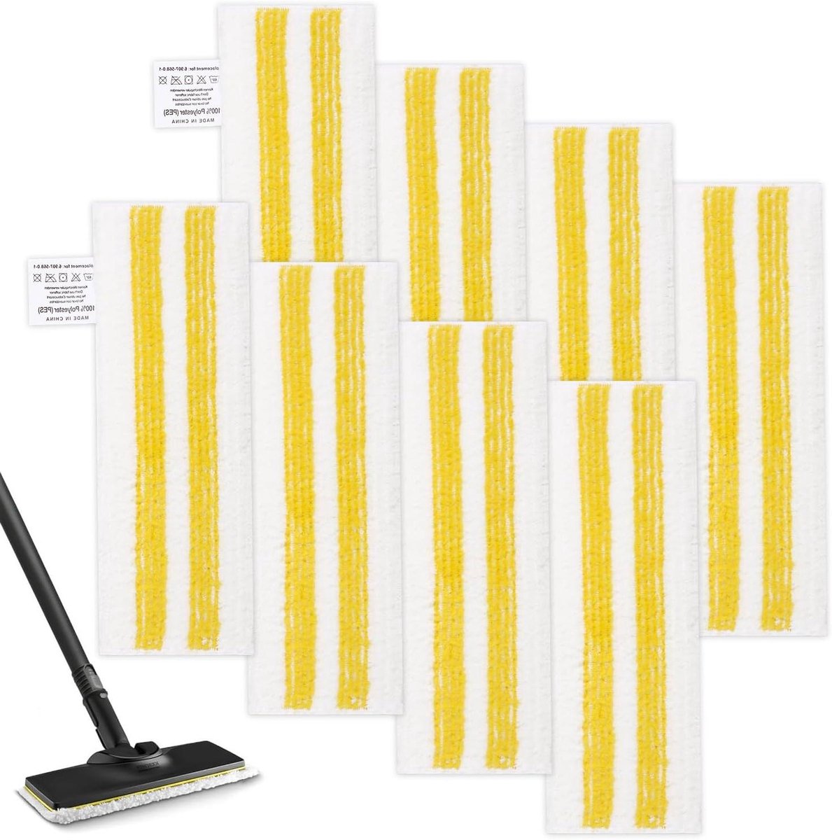 Stoomreiniger Dweilhoezen - Vervangende Doeken - Vloeren Reinigen - Microvezel Materiaal - 8 Stuks - Wit