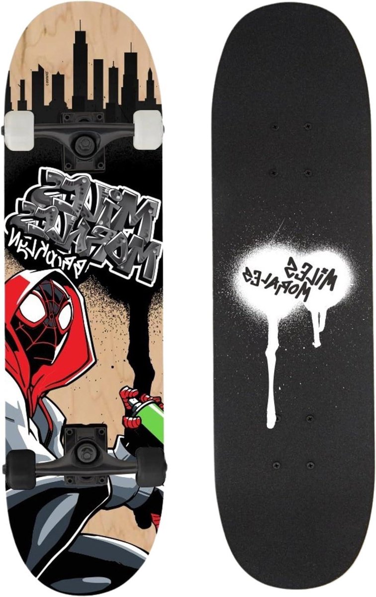 Houten Skateboard Longboard Jongeren Buiten Sporten Antislip Deck 79 cm Spider-Man Miles Morales