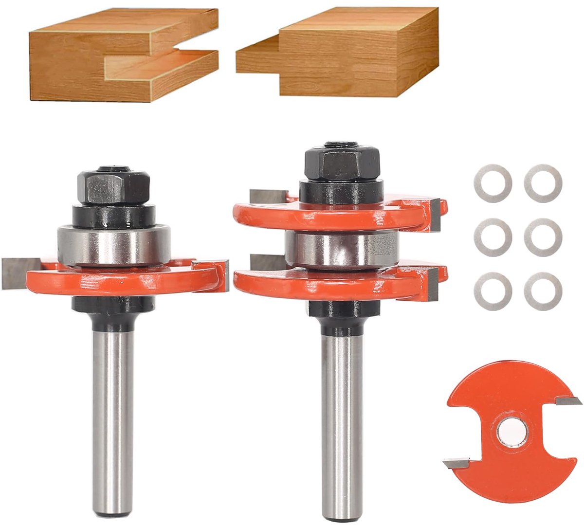 SnelShoppen - AKYLIN Tand- en Groeffreesset 8 mm Schacht - Groef en Tong, Schijfgroeffrees Set voor Bovenfrees, Houtfrees voor Houtbewerking