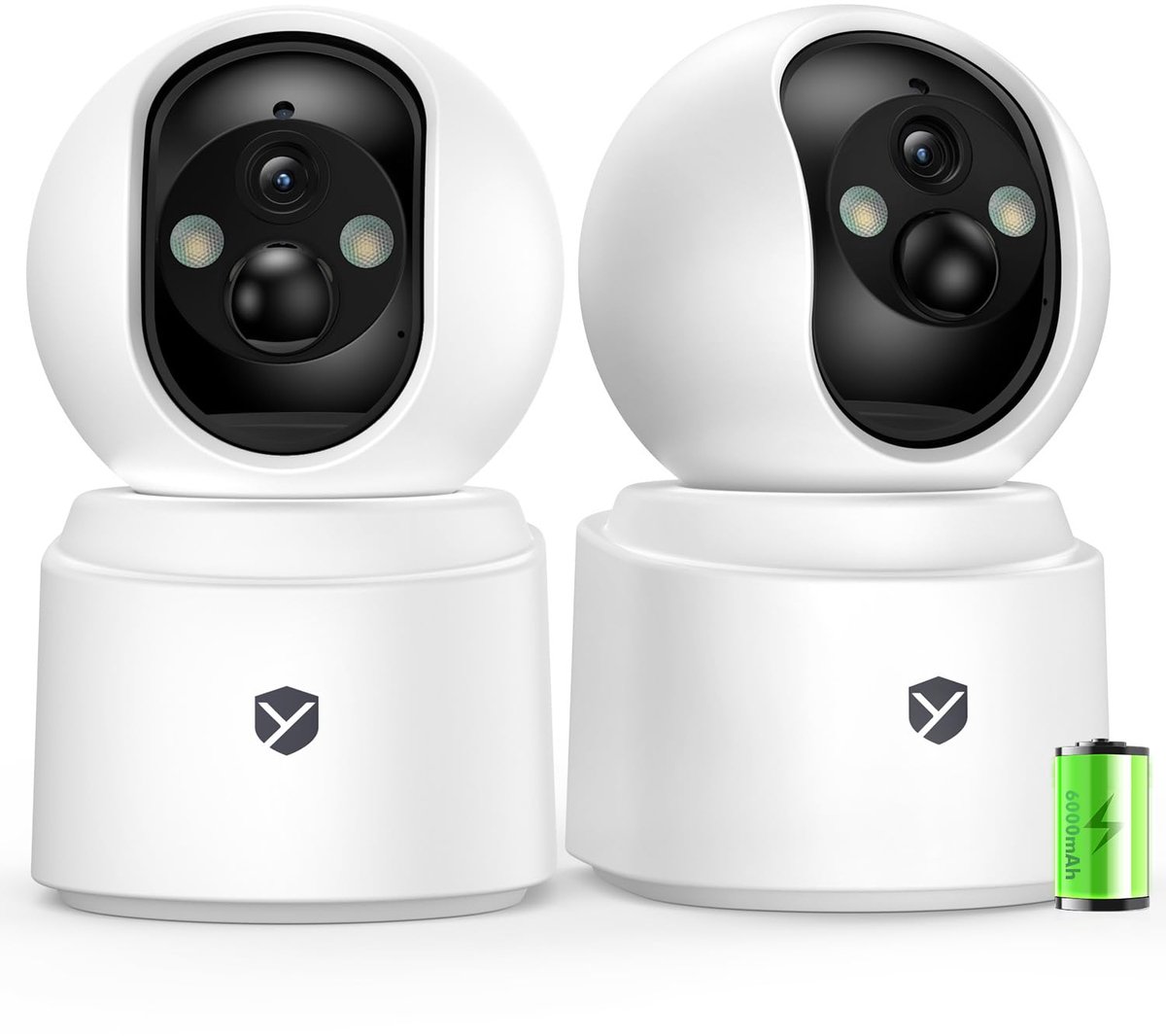 SnelShoppen - Draadloze bewakingscamera 2,5 K (4 MP) met Wifi, Pan/Tilt, Nachtzicht, PIR-detector, Bidirectionele Audio voor Baby, Huisdieren en Huish