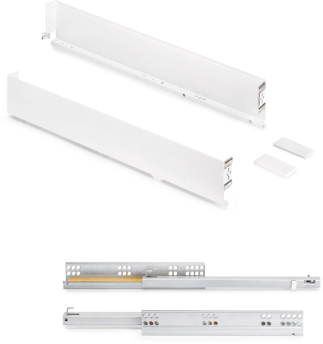 Dailygoods - Ladenset met Soft-Close en Gedeeltelijke Uittrekbaarheid - Wit 300 mm
