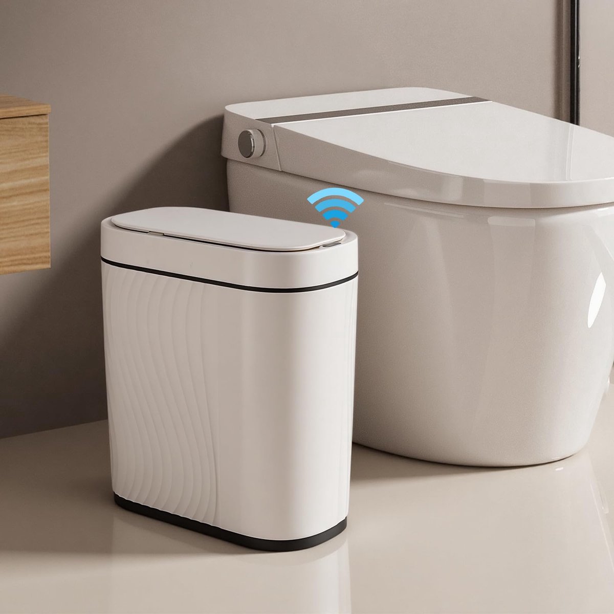 SnelShoppen - Automatische Afvalemmer met Sensor - 8 Liter, Luchtdicht en Waterdicht IPX5, Vuilnisemmer met Deksel voor Keuken, Badkamer, Slaapkamer,