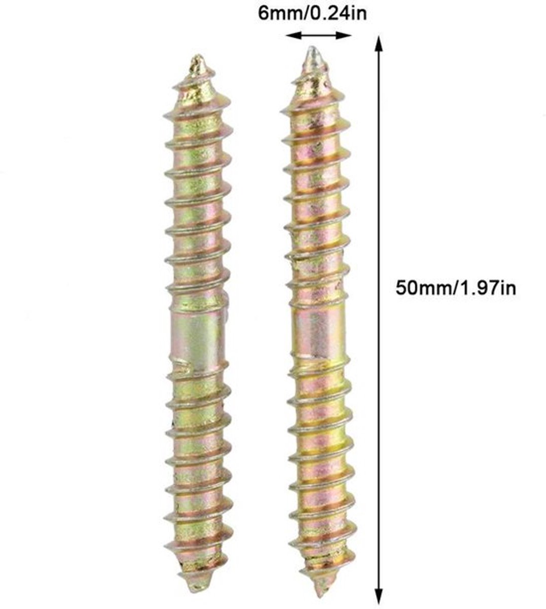 Dubbele Hoofd Zelftappende Schroeven 10 stuks - 6 * 50mm - Meubels Bevestiging