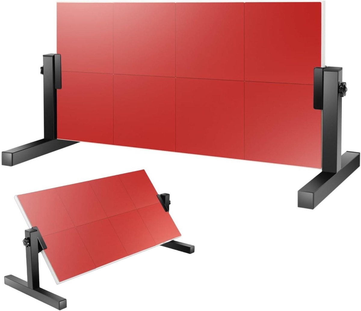 Tafeltennis Returnboard - Ping Pong Terugslagplank - Zelf Training - 360° Hoekverstelling - 66 x 33 cm - Rood Wit Zwart