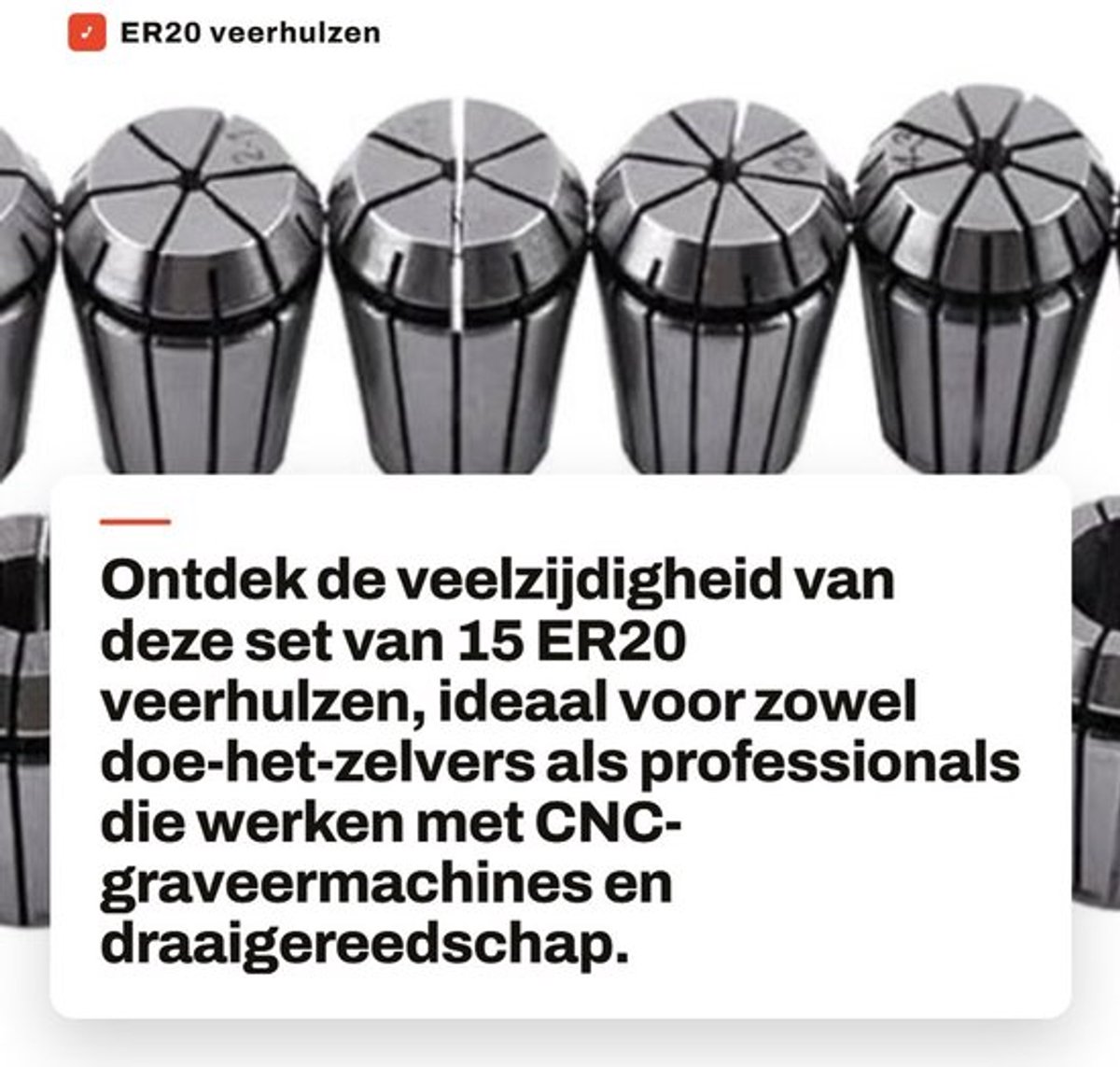 Veerhulzen Set van 15 Stuks - Hoge Precisie - CNC-Graveermachine - Draaigereedschap - Stabiele Krachtoverbrenging - Hoogwaardig 65 Mn Veerstaal - Spantangen