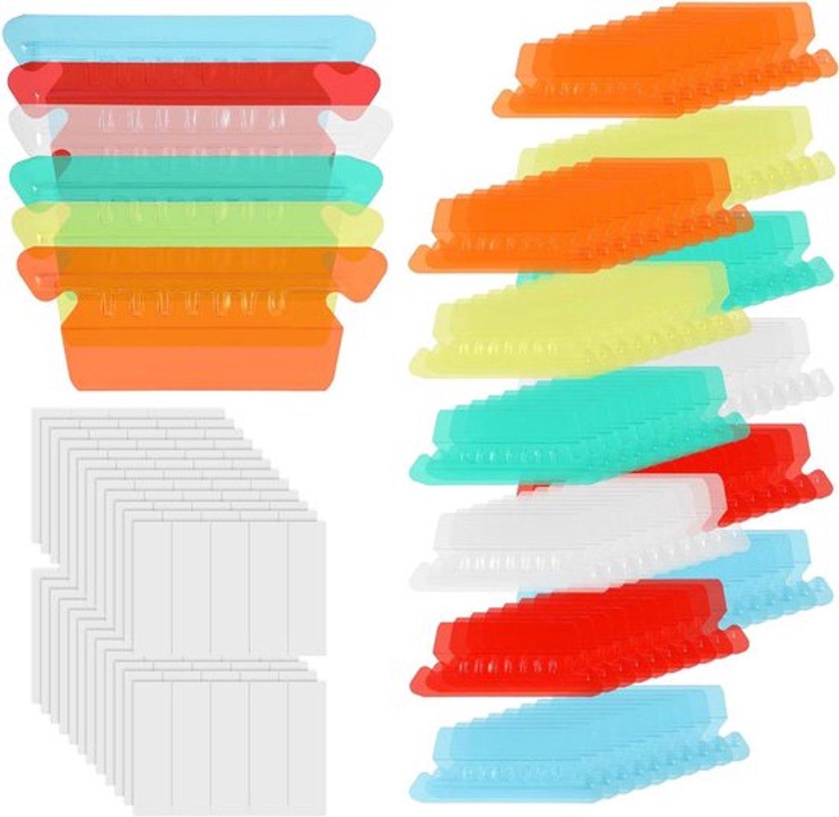 Hangende tabbladen mappen transparant plastic labels voor kantoororganisatie