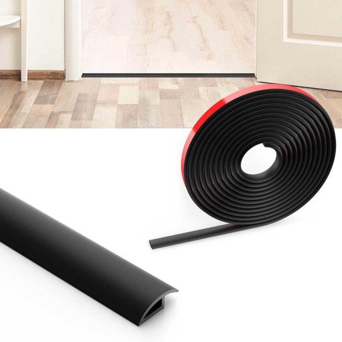 - Laminaat Vloer Drempelstrip - Zelfklevend PVC Verbinding - Ideaal voor Vloer en Tapijt -