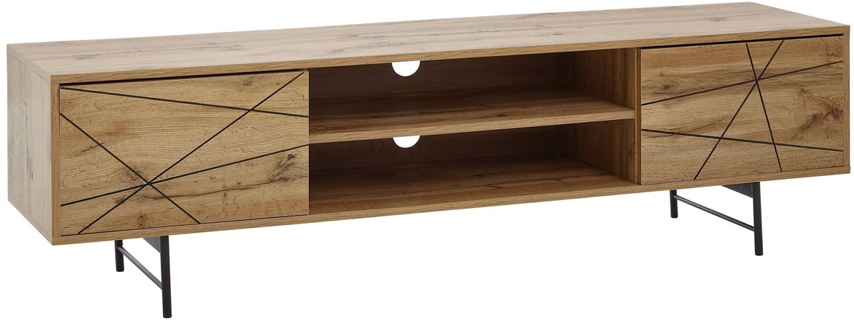 Sky Style lowboard hout eiken decor 160x45x40 cm TV-dressoir met 2 deuren | Design TV meubel hoog | TV meubel TV meubel modern | TV dressoir woonkamer