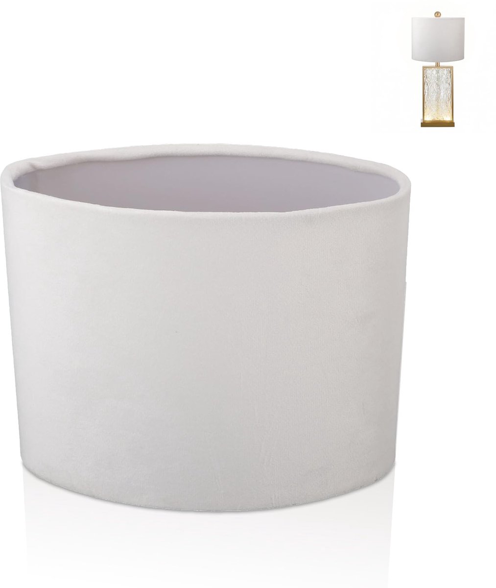 SnelShoppen - Ovale stoffen lampenkap E27 E14, moderne vervanging voor tafellamp, wit, perfect voor woonkamer, slaapkamer, keuken en kantoor