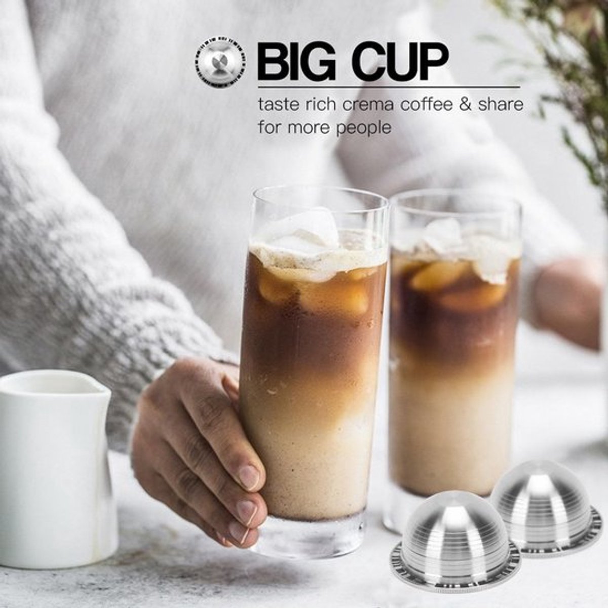 Koffiecapsule - Koffiepad Herbruikbaar - Koffie Maken - Roestvrij Staal - 230ml - Zilver