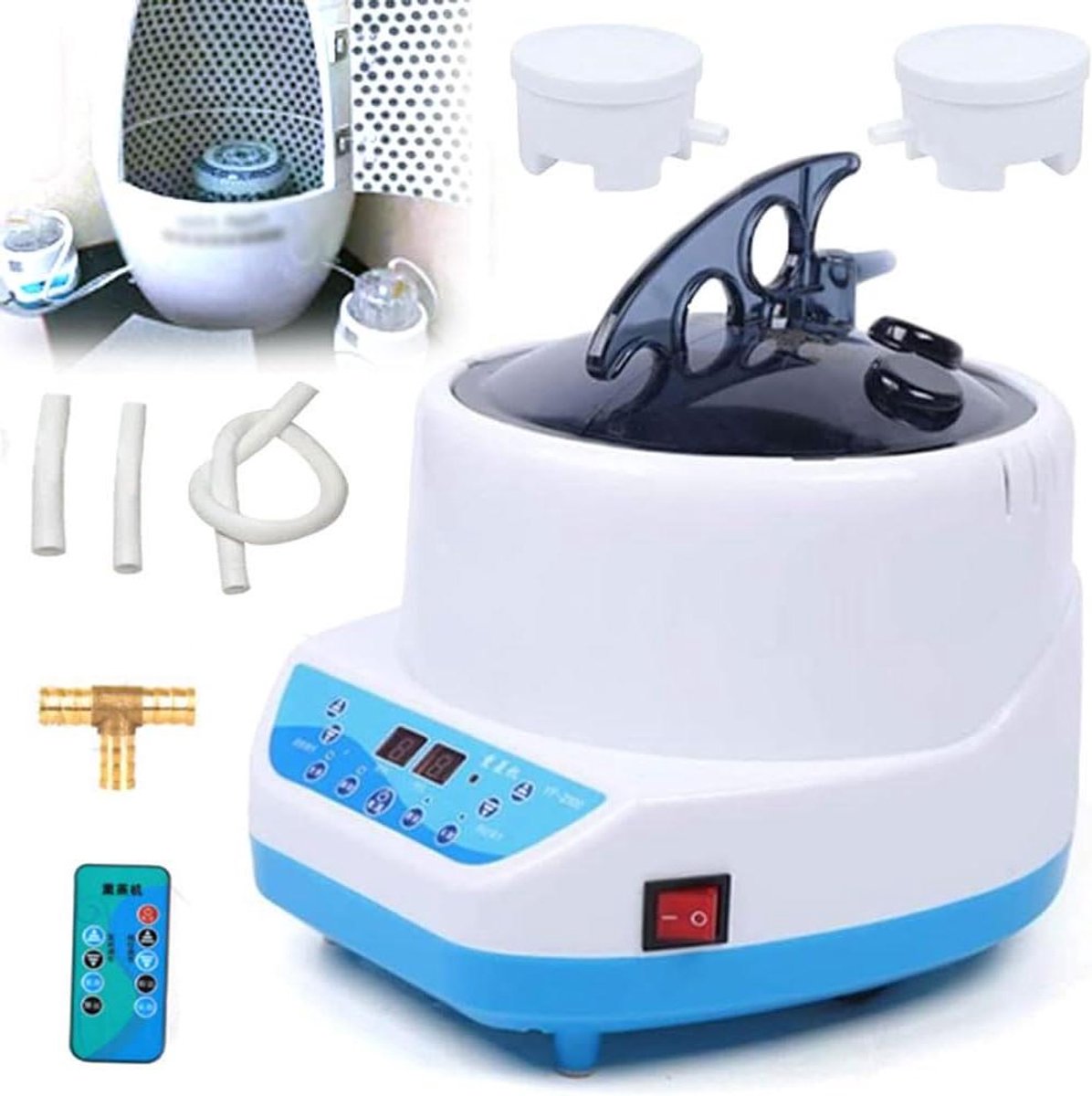 Draagbare Stoomgenerator - Sauna Machine - Ontspanning Thuis - 16 Niveaus Temp - 4L Capaciteit - Wit