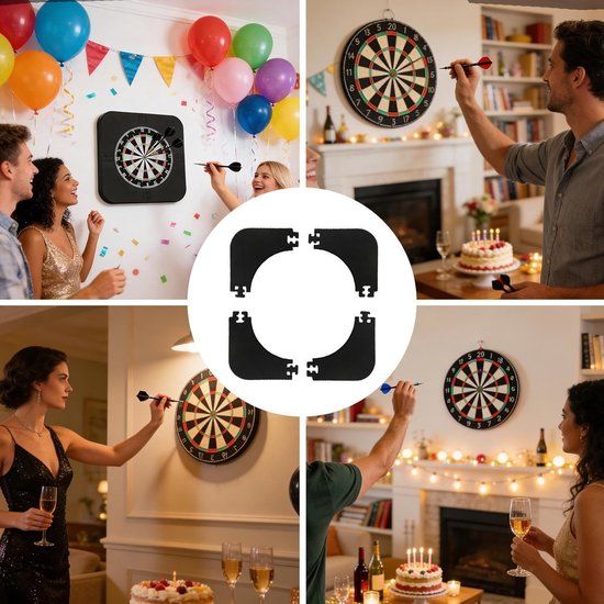 Dartbord Ring - Dartbord Achtergrond - Muren Beschermen - Schokabsorberend EVA Materiaal - 45 cm Diameter - Zwart — afbeelding 4