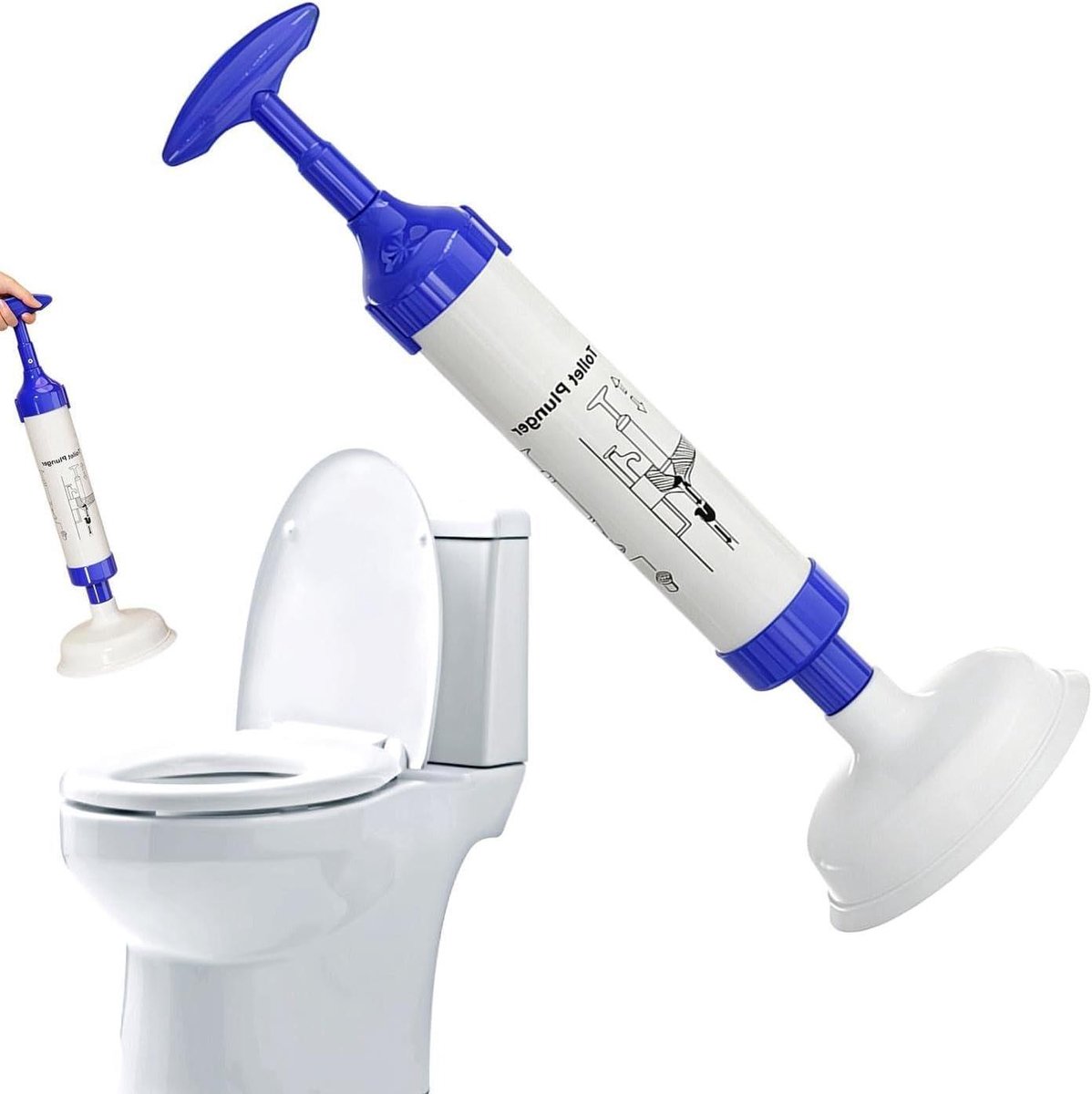 Badkamer Plunjer - Toilet Ontstopper - Afvoeren Ontstoppen - Krachtige Zuigerafdichting - 20 x 20 x 30 cm - Wit