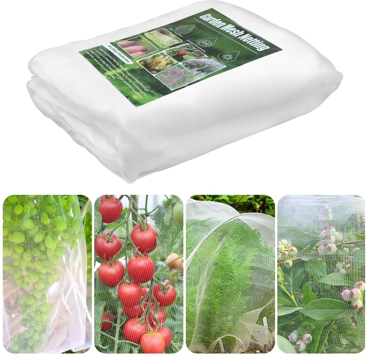 SnelShoppen - Groentennet Tuin 2,5x10M - Fijnmazig Vogelnet voor Fruitbomen - Insectenbeschermingsnet voor Planten - Tuinnet voor Groenten en Fruit