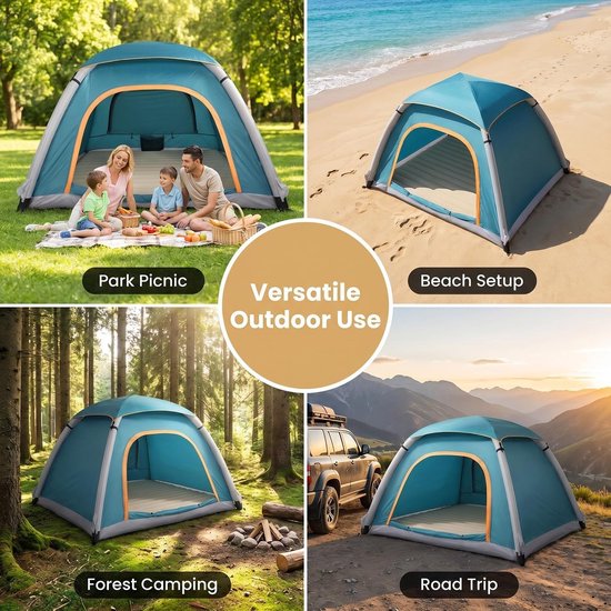Opblaasbare Kampeertent - Luchttent Outdoor - Kamperen en Hiken - 300 Seconden Opzetbaar - 2-3 Personen - One Color — afbeelding 5