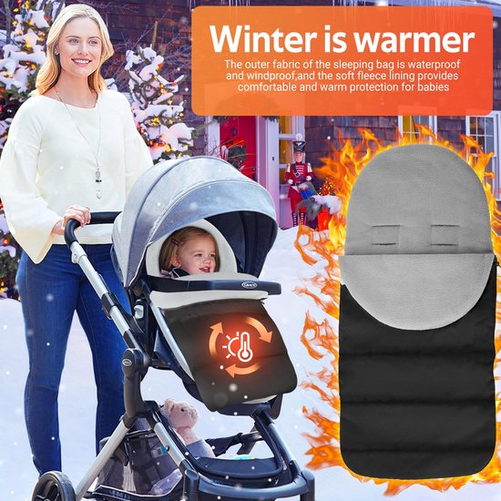 SnelShoppen - Voetenzak Cosy Toes voor Kinderwagen - Winddichte Universele Babyslaapzak - Grijze Voetenzak voor Buggy en Wandelwagen - Perfect voor Ki van Snelshoppen — afbeelding 5