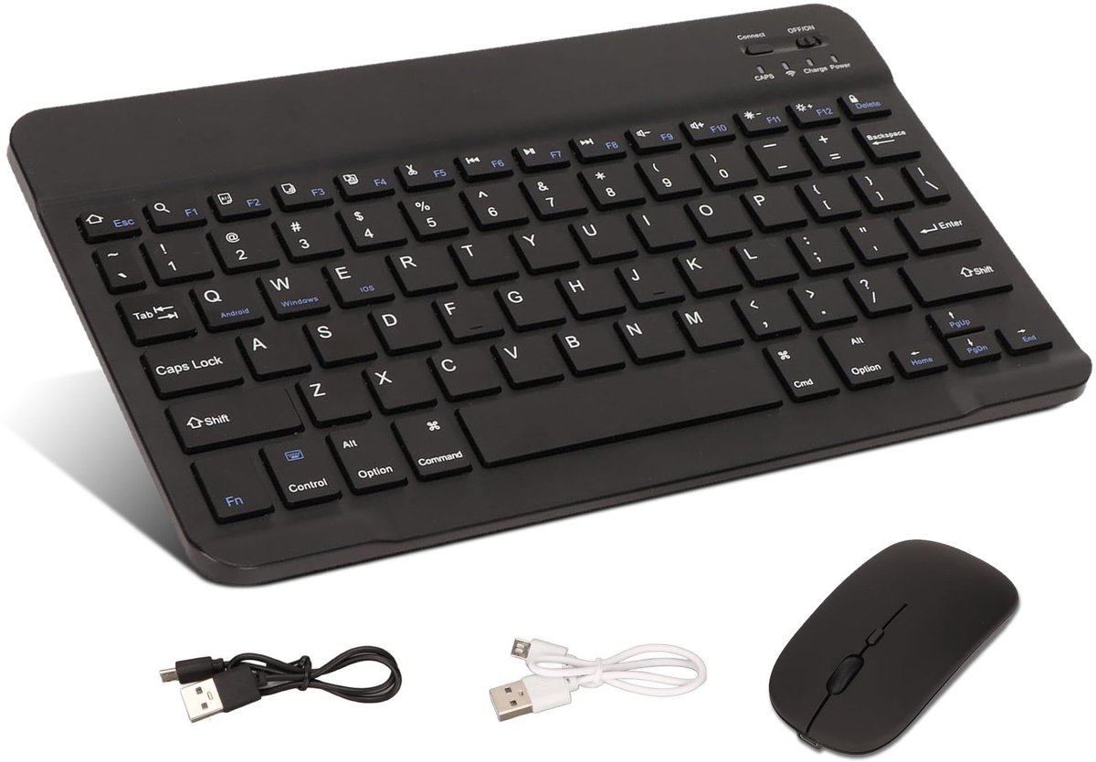 SnelShoppen - 2.4G Bluetooth Draadloos Toetsenbord Muiscombo - Ergonomisch Stil Toetsenbord en Muis voor Laptop, Computer, Tablet, Smartphone - Draagb