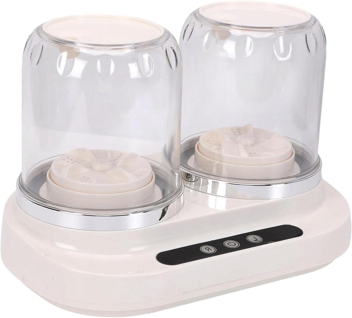 Mini Wasapparaat Draagbare Wasmachine Kleine Wasjes Draadloos Oplaadbaar 2L Dubbele Kuip Beige