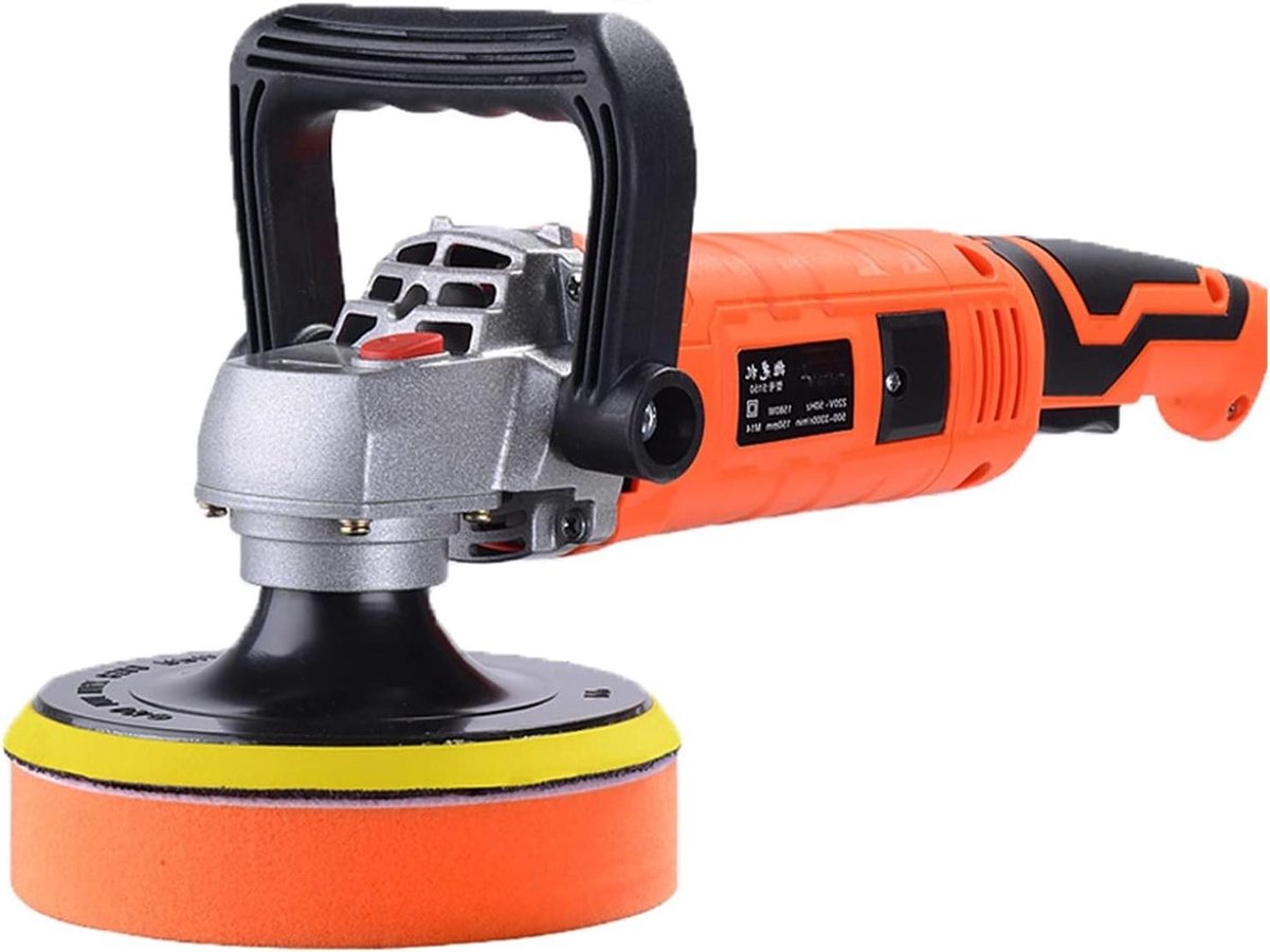 Verstelbare Polijstmachine - Wax Machine - Auto's Meubels Polijsten - 1580W Krachtige Motor - 150mm Schijf - Zwart Oranje
