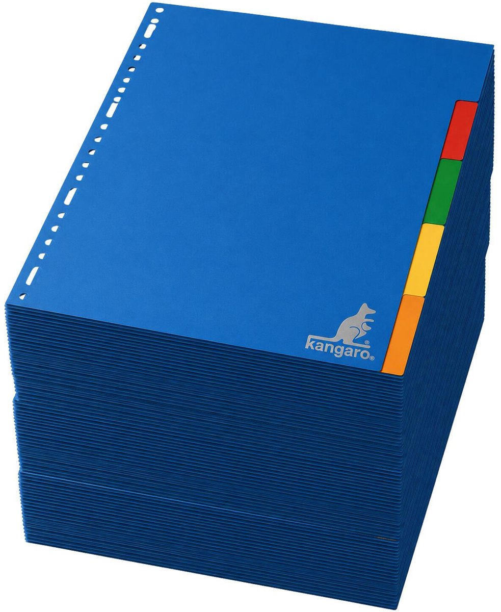 Stylex tabbladen set - 75x stuks - gekleurd - 23 ringen - A4 formaat - kunststof - voor ringmappen