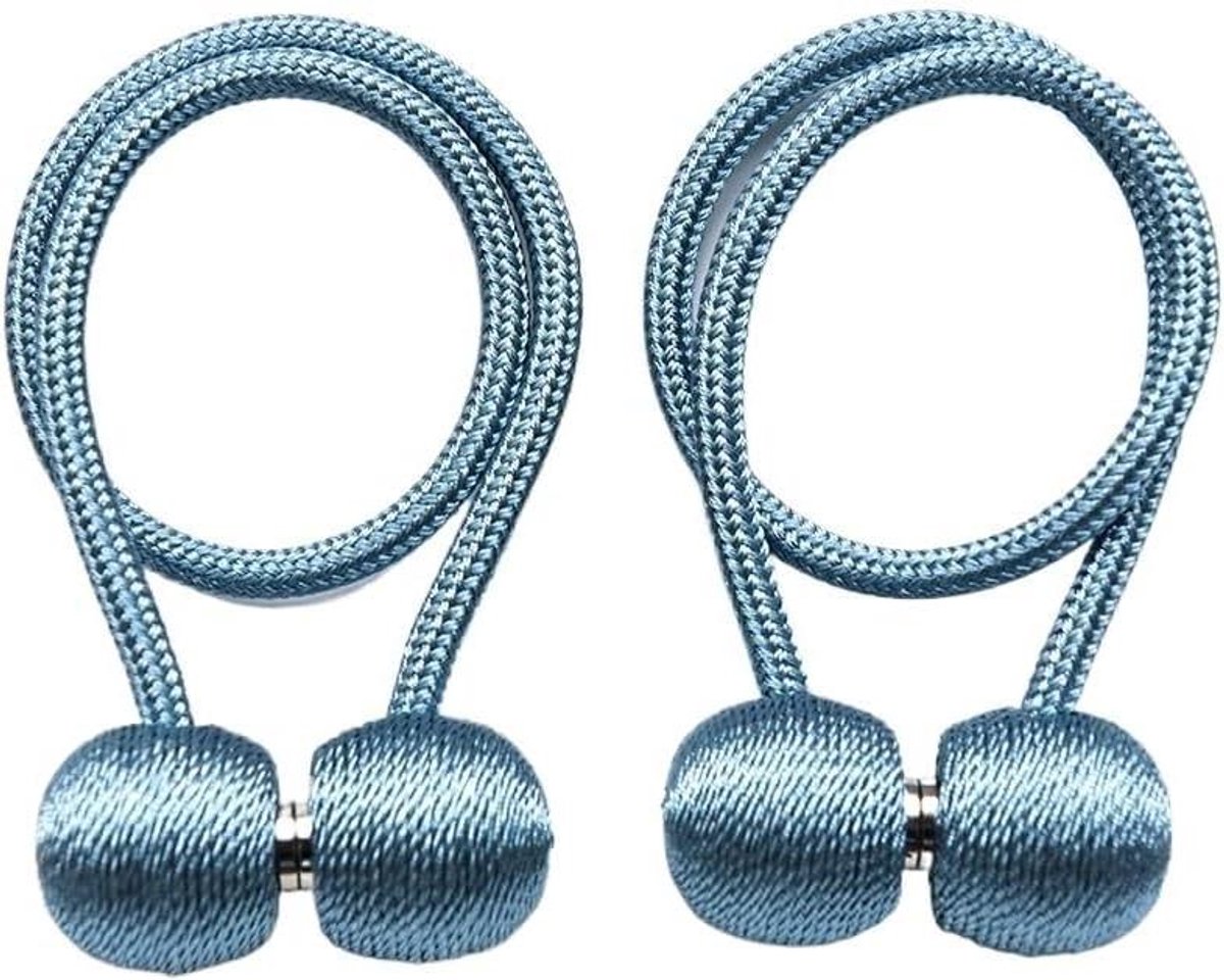 Gordijnhouders - Gordijnclips Tiebacks - Woondecoratie - Magnetische Sluiting - 48 cm - Blauw