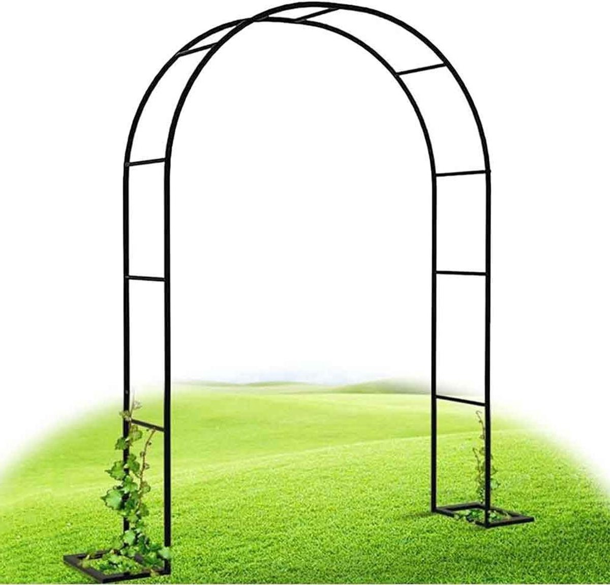 Rozenboog Metaal - Bruiloftsboog Tuinboog - Klimplanten Ondersteunen - Gepoedercoat Staal - 1.8M x 2.2M - Zwart