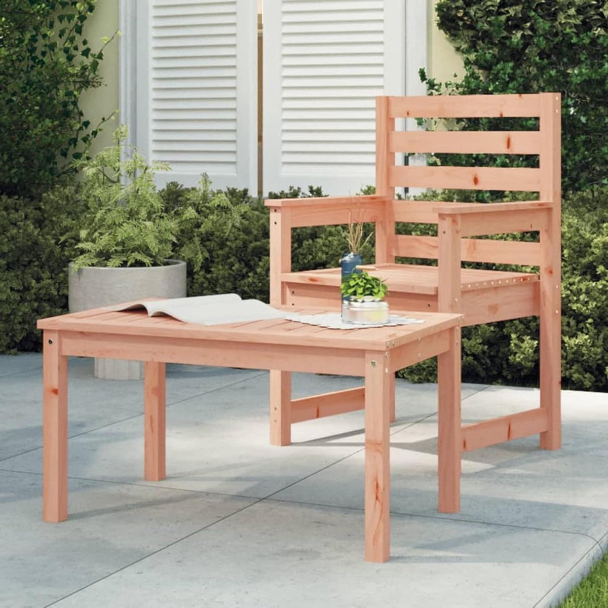 Houten tuintafel - Buiten bijzettafel salontafel - Buiten eten - Massief douglashout - 825x505x45 cm - Houtkleur