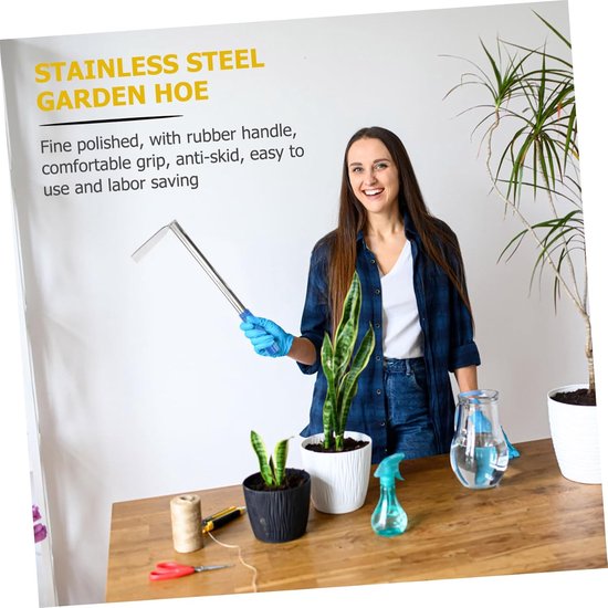 Roestvrijstalen Tuin Hout - Onkruidsteker Wieden - Tuinonderhoud - Verstevigd Materiaal - 35 cm - Zilver — afbeelding 3