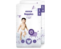 SnelShoppen - 152 Ultra-Dry Luiers Maat 5 (10-16 kg) - Nieuwe Versie, Super Absorberend, Hypoallergeen, Ideaal voor Baby's en Peuters, Comfortabele Pa