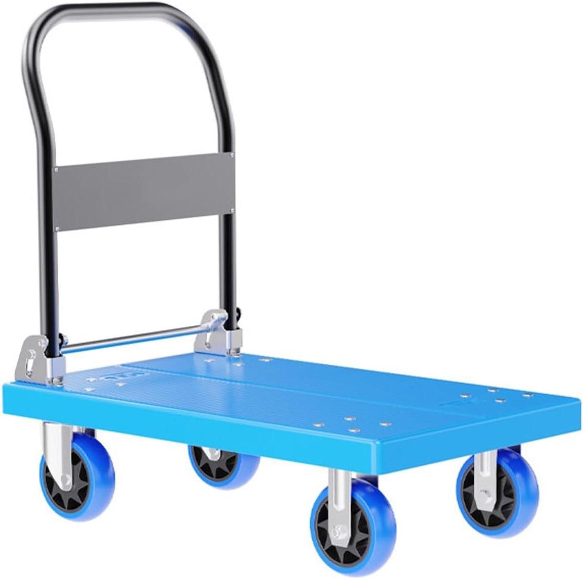 Opvouwbare Steekwagen - Transportkar Platformwagen - Verhuizen van Spullen - 360 Graden Zwenkwielen - 3765 kg Capaciteit - Blauw