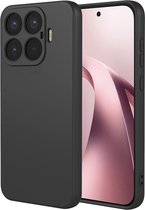 Coque MobyDefend - Convient pour Xiaomi 17T - Coque arrière en silicone mat - Noir