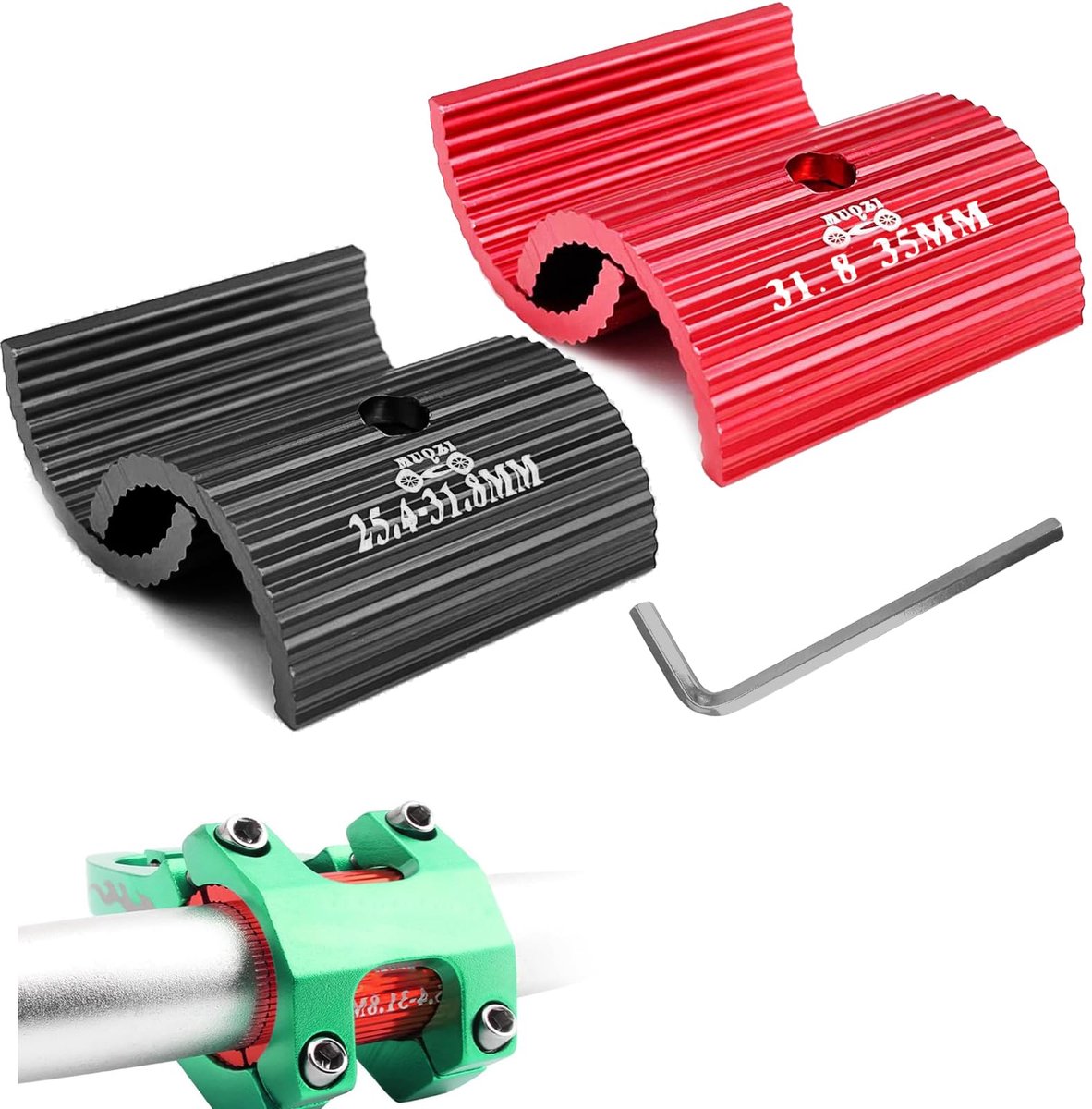 Dailygoods - 2 Pairs Fiets Stuurpen Shim Handgrepen - Aluminium Conversie Shims voor Fietsen