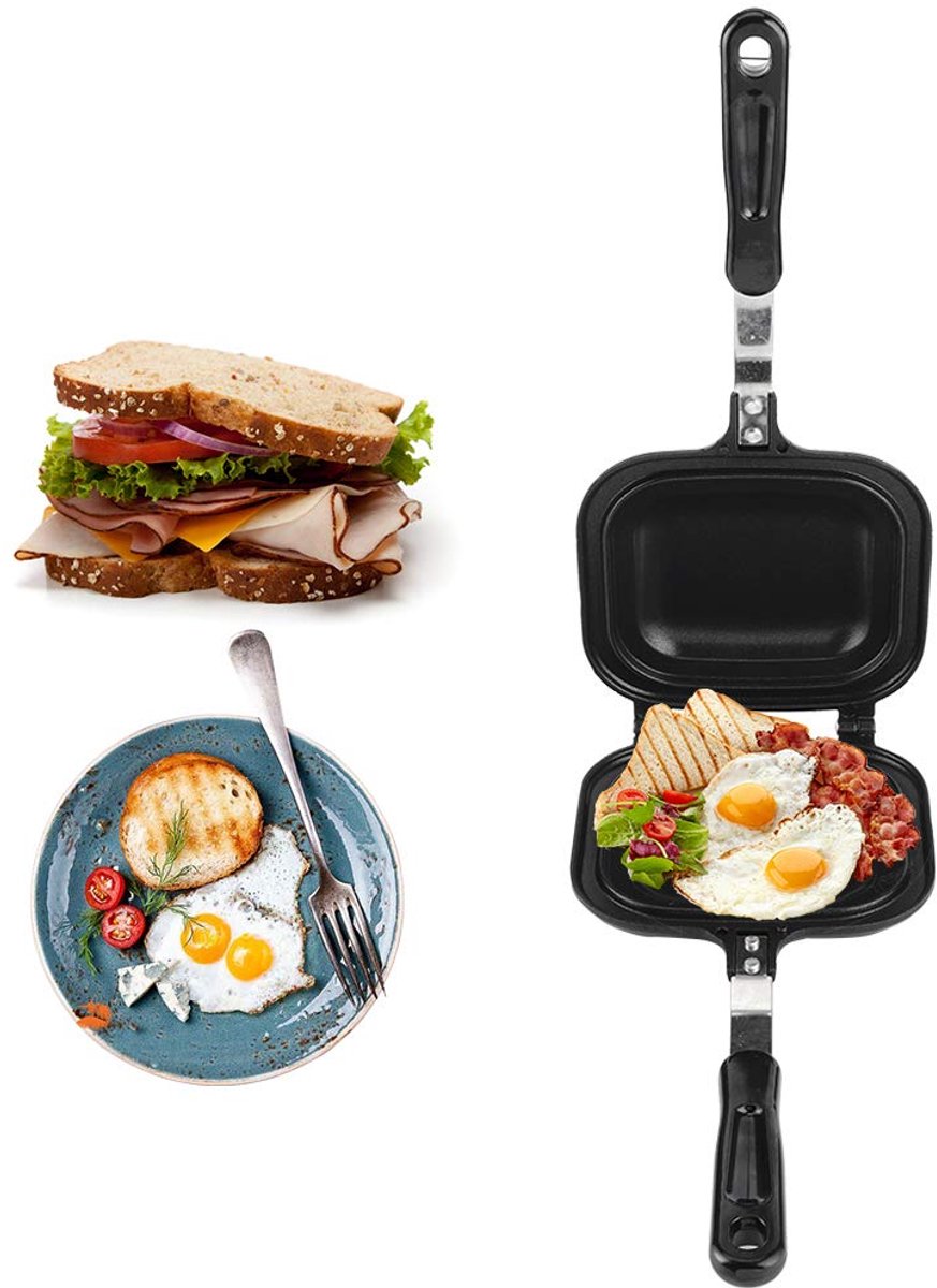 Dailygoods Multifunctionele Dubbelzijdige Koekenpan Anti-aanbak Sandwichmaker voor Thuisgebruik