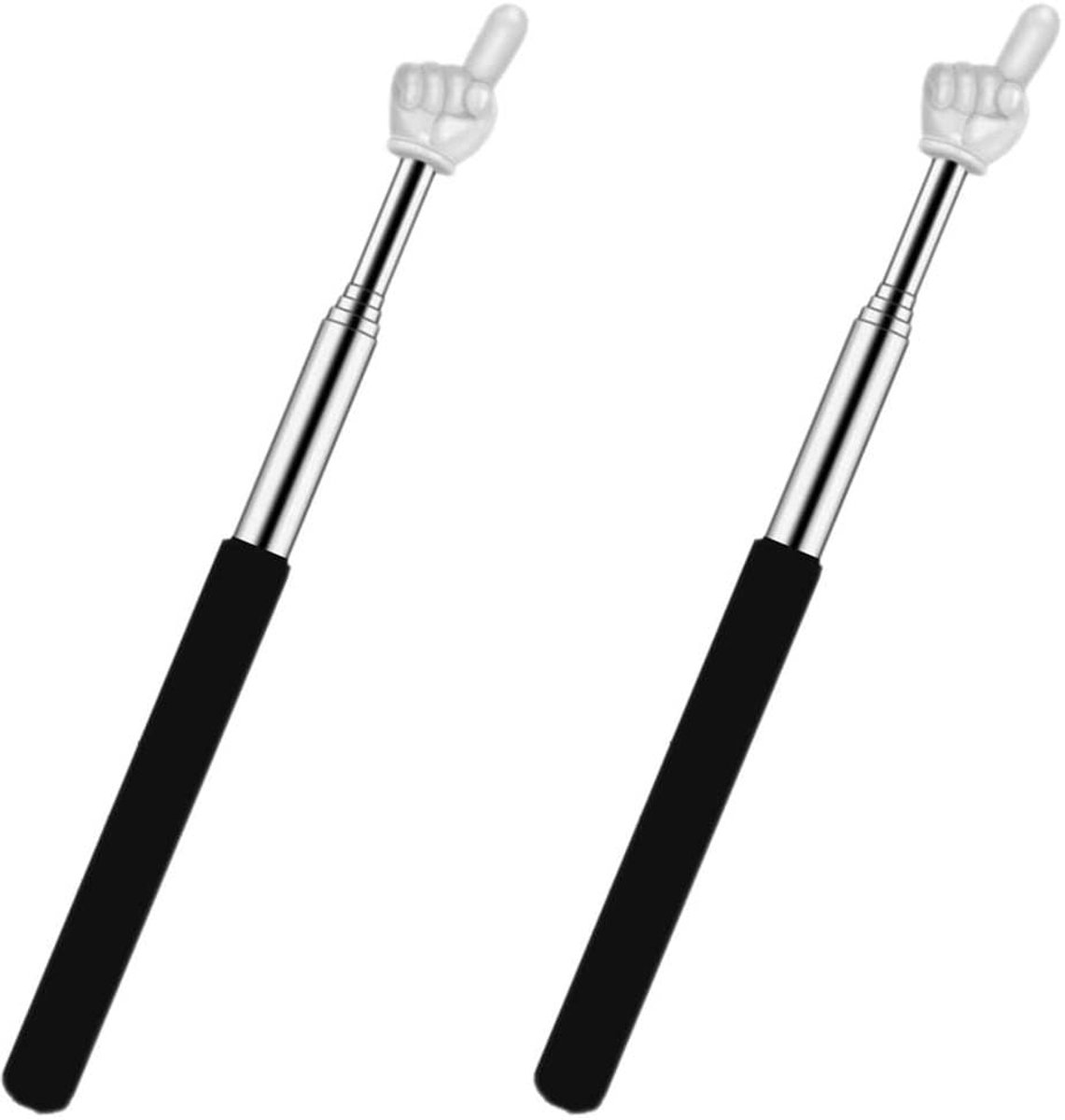 Dailygoods- Intrekbare Wijzer - Telescoopstok - Vingerwijzer - Onderwijs - 2 Stuks - Verstelbaar van 20 cm tot 68 cm - Innovatief Design - Presentatiewijzer
