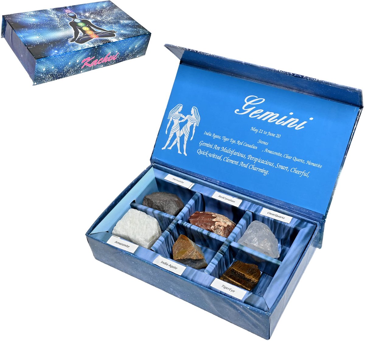 Dailygoods- Geboortestenen Set - Natuurlijke Genezende Kristallen - Sterrenbeelden Stenen - Meditatieproducten - Horoscoop Box Set - Kwaliteit en Tevredenheid - Edelstenen