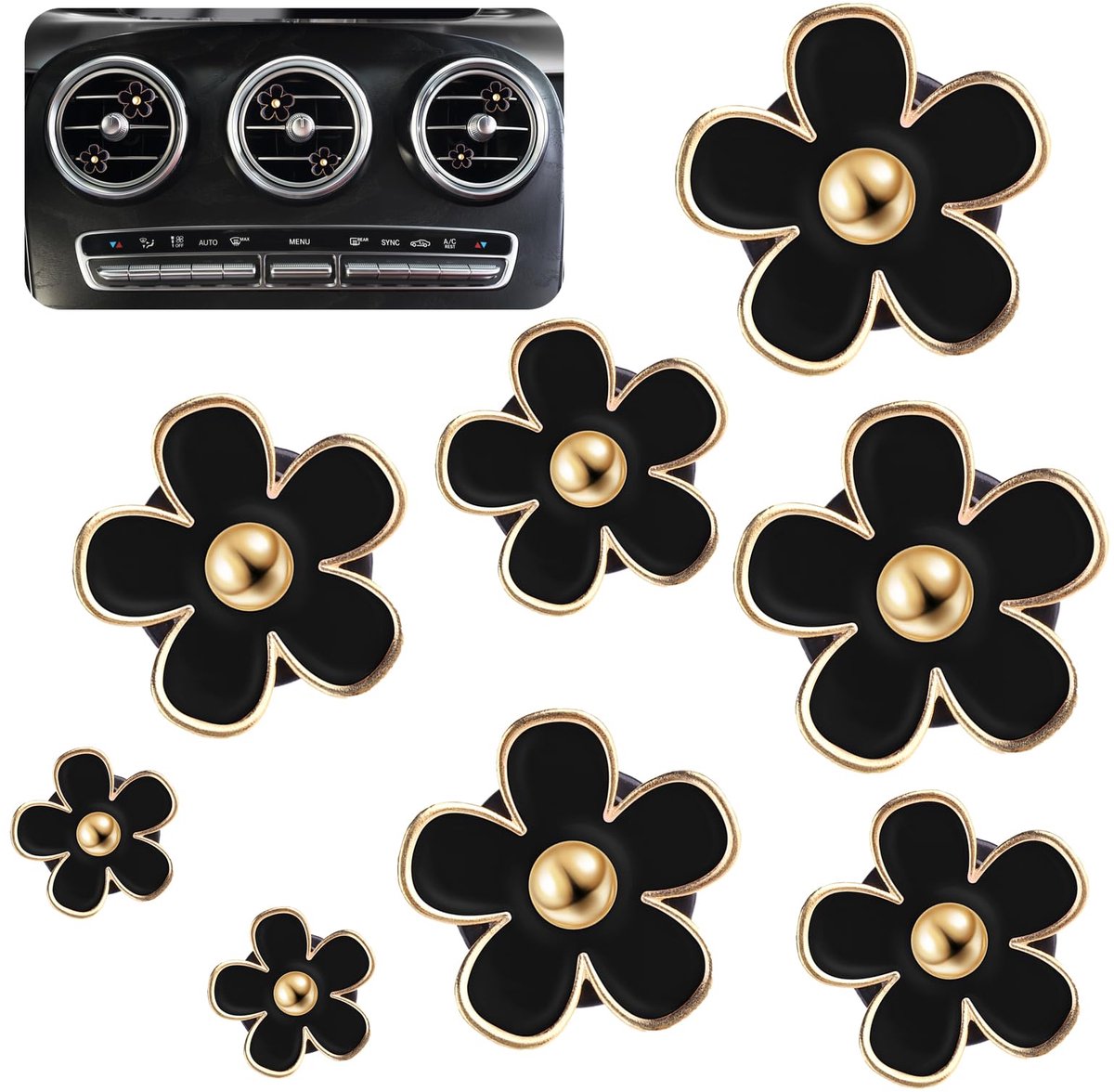 Dailygoods - 8 Stuks Madeliefje Luchtenverfrisser Clip - Auto Accessoires voor Interieur