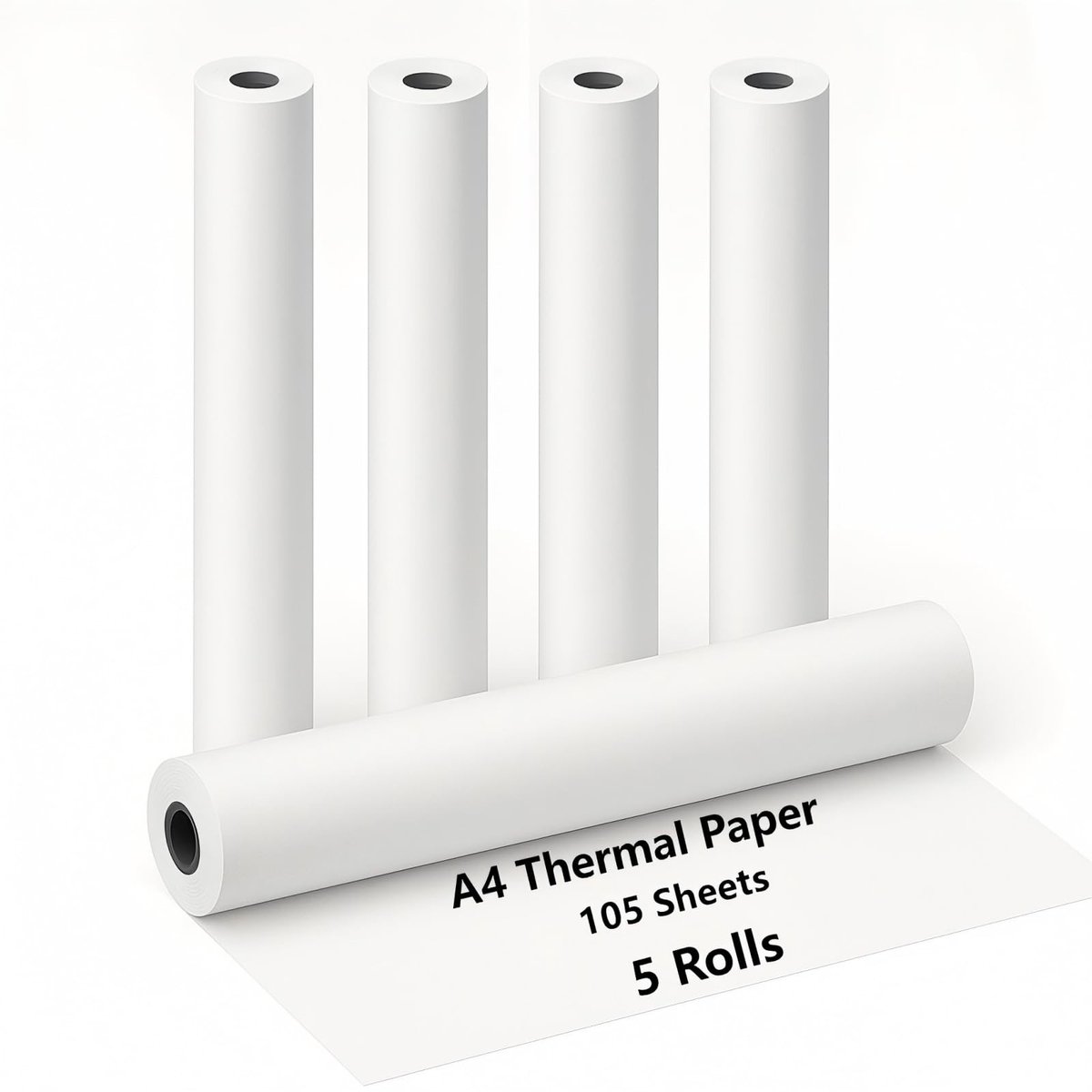 Dailygoods- Thermisch Papier A4 - 5 Rollen - 21 cm x 6,2 m - BPA-vrij - Voor Draagbare Printers - Foutenafdrukpapier - Printerpapier