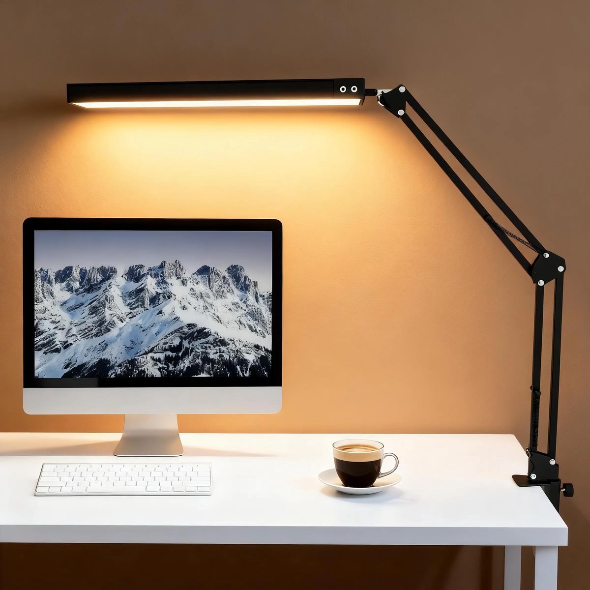 Dailygoods - Dimbare Bureau Lamp met Klem - 3 Lichtkleuren en Aanraakbediening