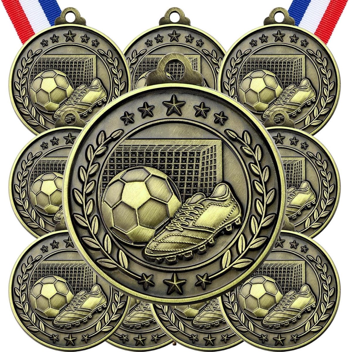 Voetbal Medailles - Trofeeën Kinderen - Sport Competities - Massief Metalen Ontwerp - 5 cm diameter - Brons